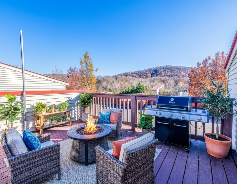 AI-staged Rooftop Terrace - 1013 Linden Ave