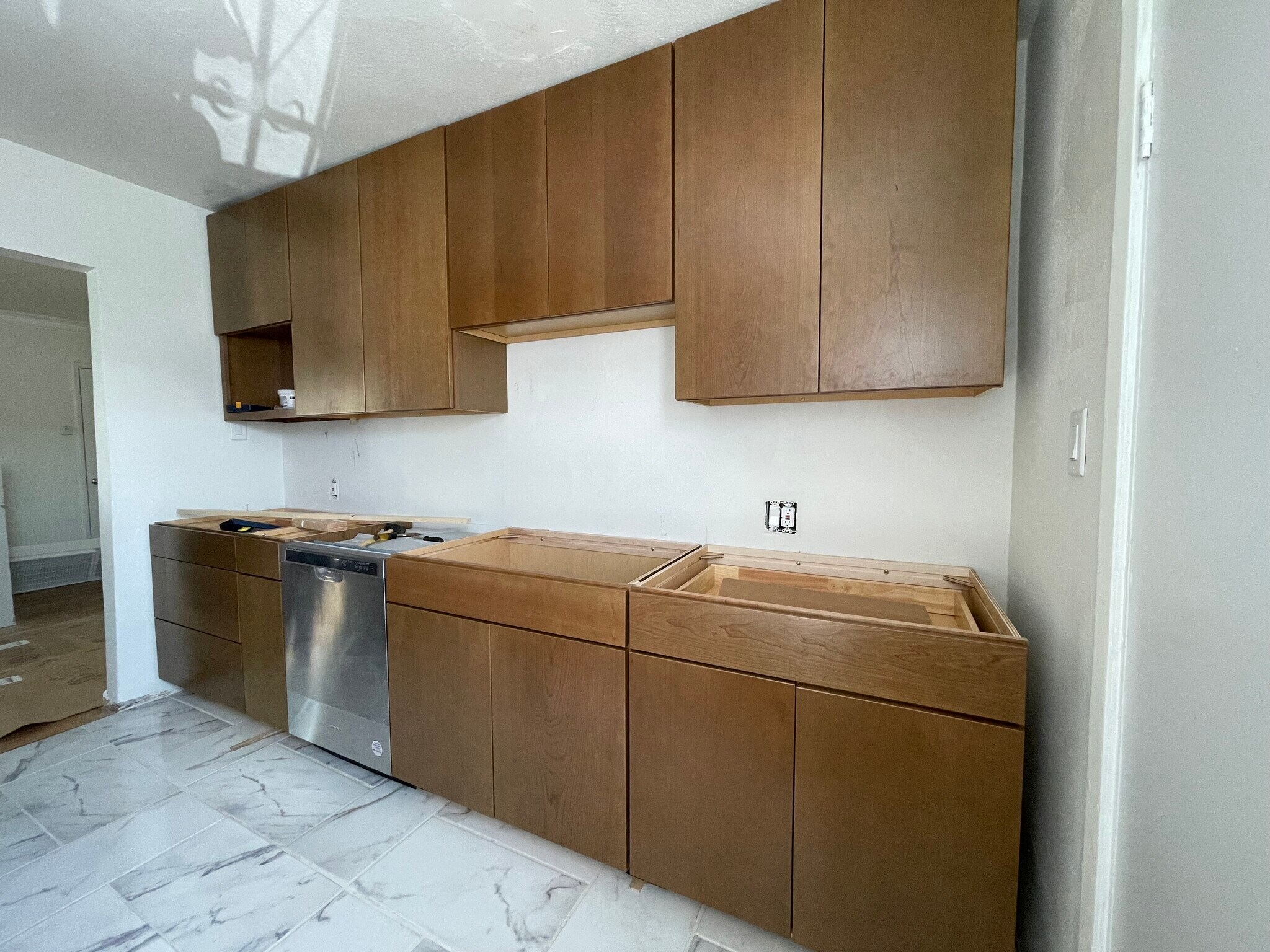 Custom-made cherry wood kitchen cabinets - 2625 7th Ave