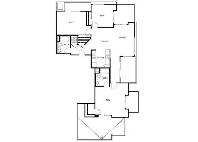 Plan E (Milano) floor plan Living at NoHo - Milano at NoHo