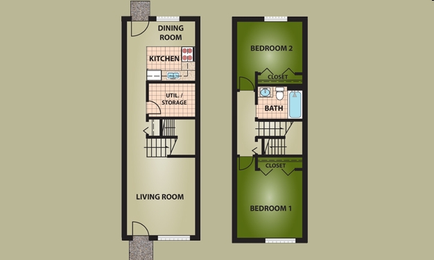 2 Bedroom, 1 Bath, Garden - Garden Manor Apartments