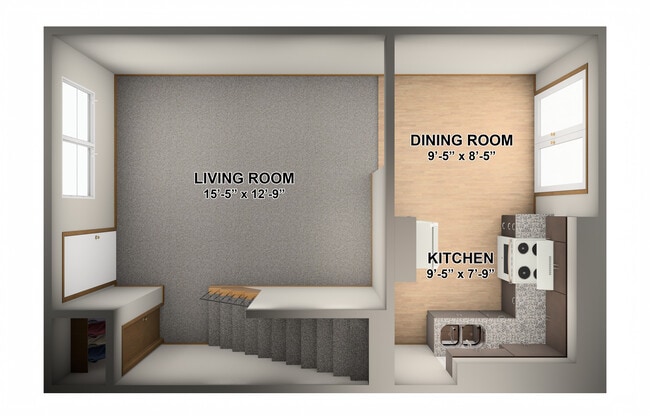 Townhouse first floor - Kenmore Apartments and Townhomes