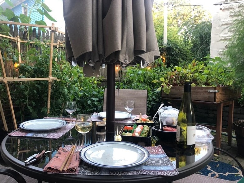 Dinner on the back patio - 57 Rogers Avenue