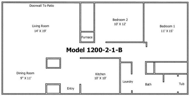 Model 1200-2-1-B - Warren Apartments