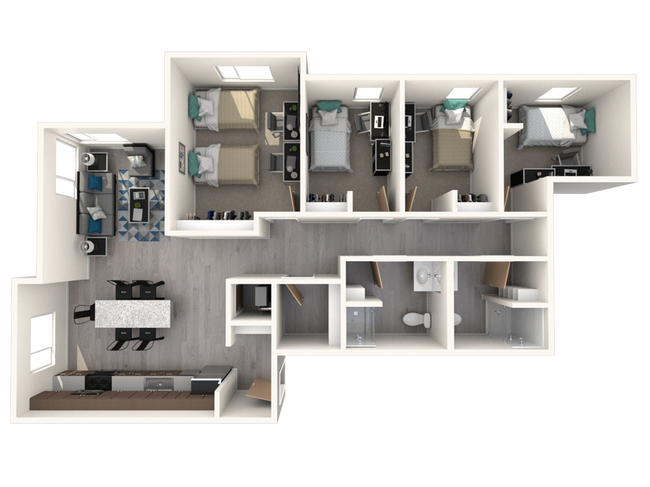 Floor Plan 4x2 Premium Double - Tech Village