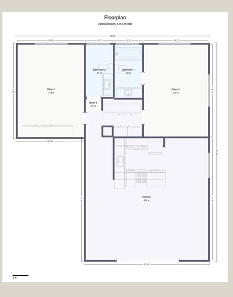 Unit floorplan - 3650 W Clark Ave