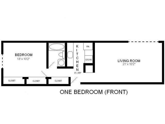 1 Bedroom Front Unit - Webster Terrace I