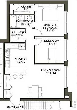 2BR/1BA - 257 Lafayette Center Lofts