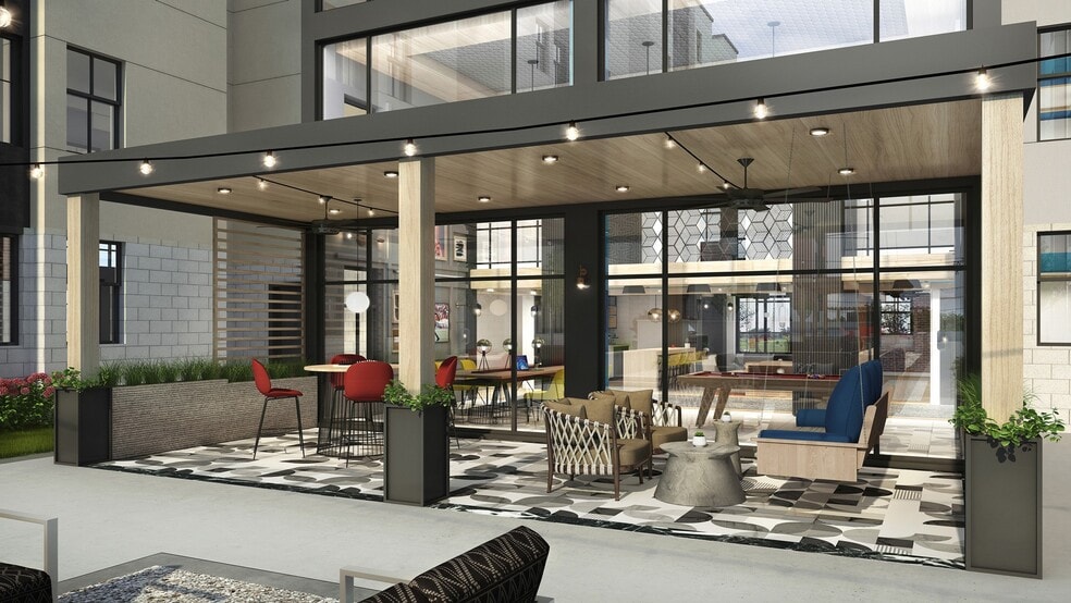 Courtyard Patio Rendering - Nine at College Park