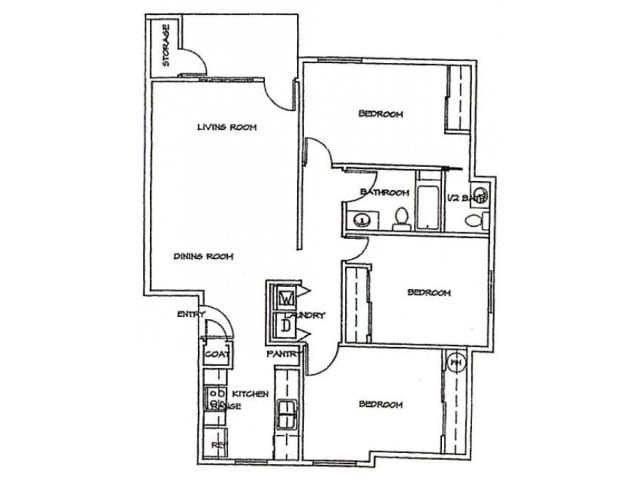 3BR/1.5BA - Summit Park Apartments