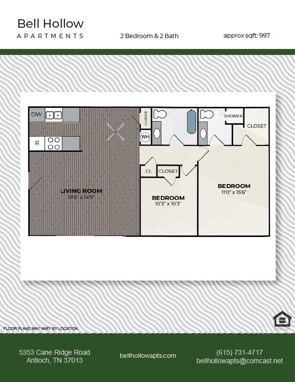 2 BD - 2 BA - 997 SF - Bell Hollow at Century Farms