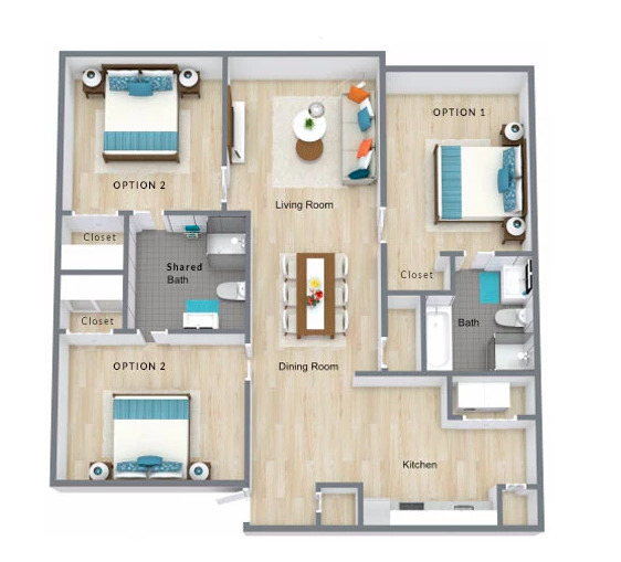 Floorplan - Reynolds Place Apartments