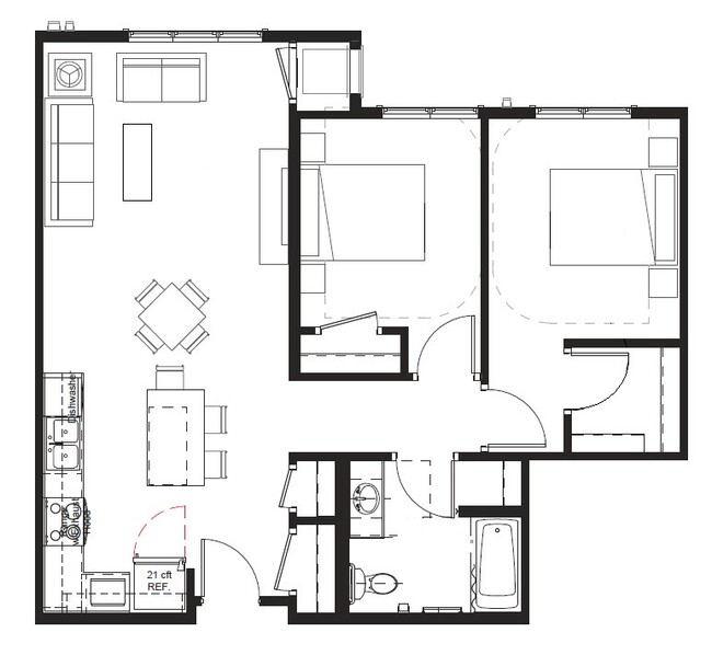 Floorplan - Fitzgerald Flats