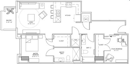 2BR/2BA - 21 Rio Apartments