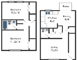 2BR/1.5BA - Grand Oak Community