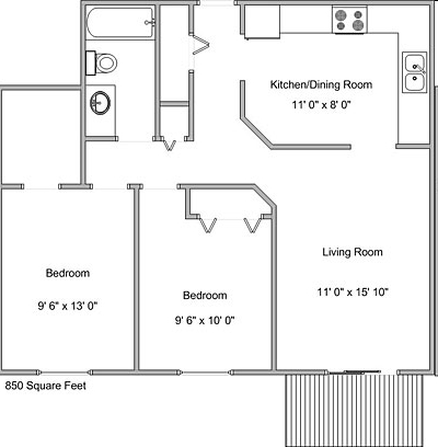 2BR/1BA - Village West