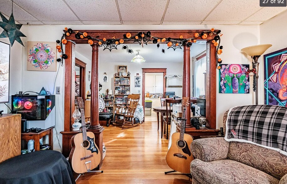 Living room into dining room - 163 Bridge St