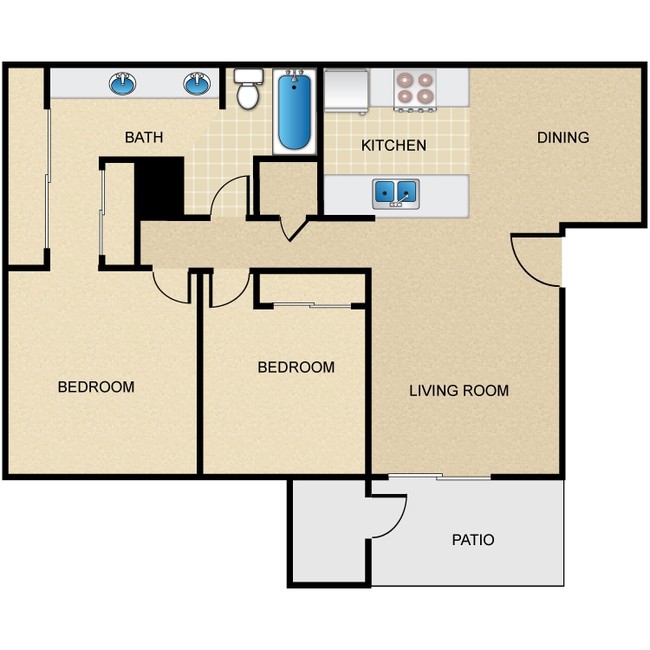 PlanB2x1.png - Pinecrest Apartment Homes