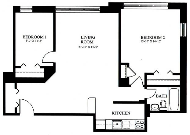 2BR/1BA - The Park Crest