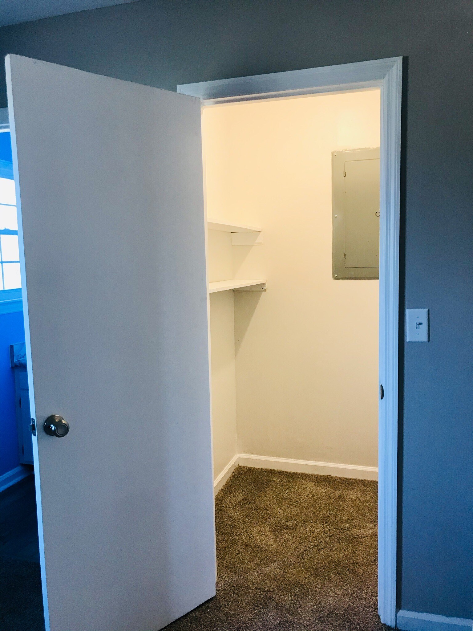 Master closet left side photographed. - 9225 Amos Rd