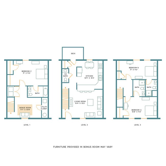 3BR/3.5BR - Furnished - B- SOLD OUT - State College Collective on Aaron