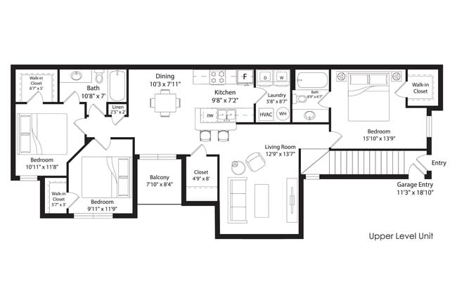 Floorplan - Cascade Shores Townhomes + Flats