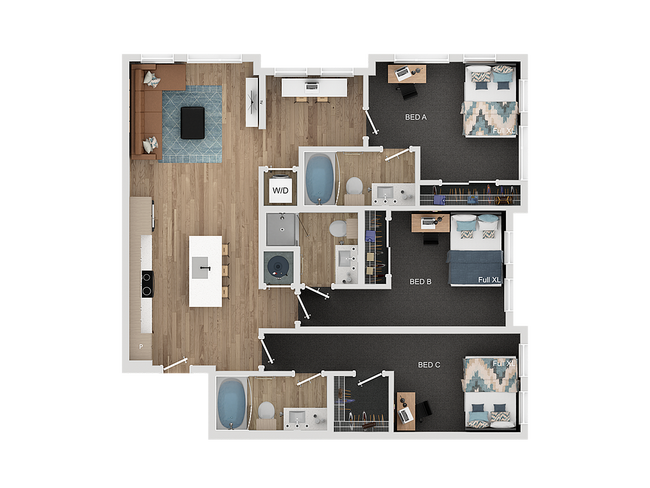 3BR/3BA - C1 - Lumen on Ninth