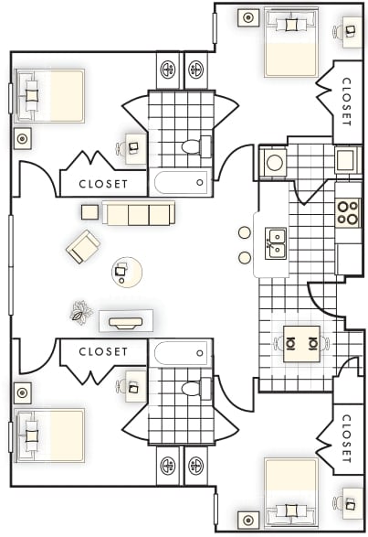 4BR/2BA - Element Apartments at Highland