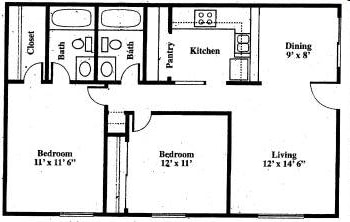 2BR/2BA - Abner Apartments