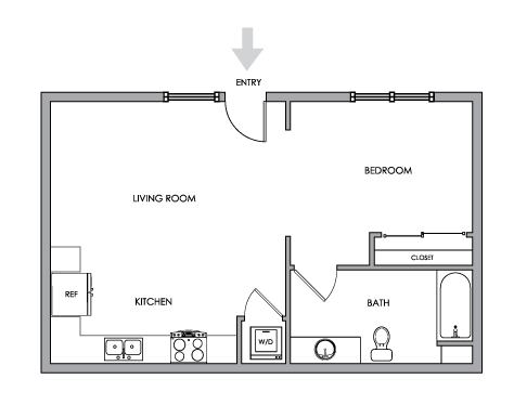 2D Floor Plan Rendering - Studio - Breeze Hill