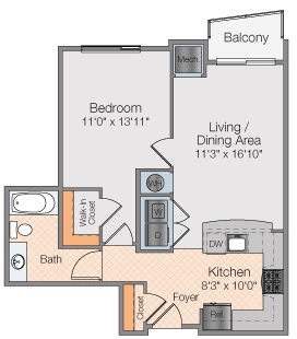 1BR/1BA - The Galaxy Apartments