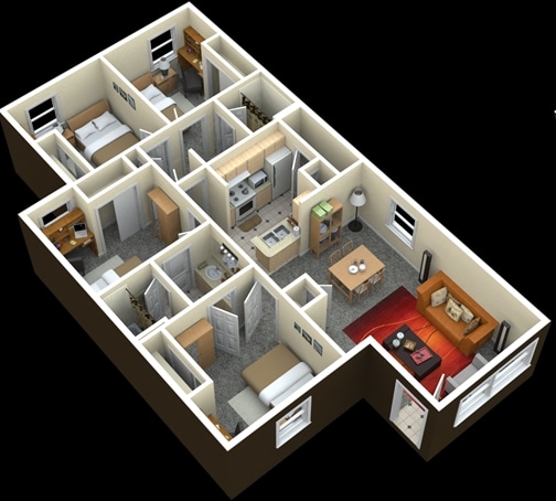 4BR/2BA - Riverwalk Luxury Apartments