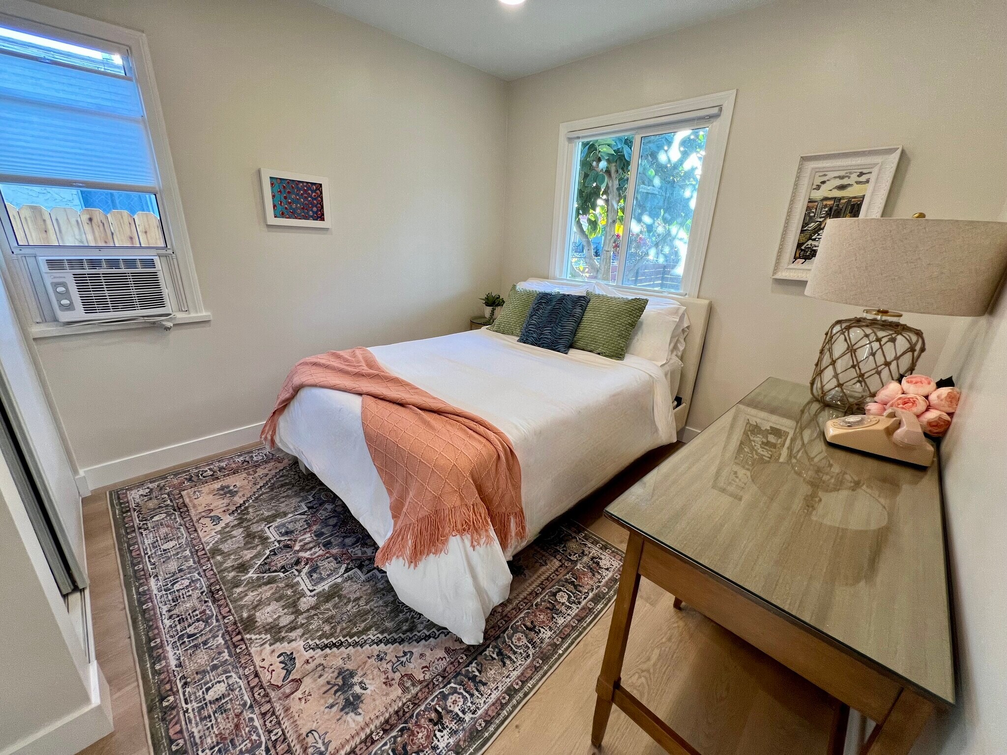 The front bedroom features a dedicated workspace, A/C and a closet. - 2824 S Orange Dr