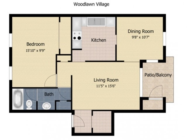 1 Bedroom Apartment - Woodlawn Village