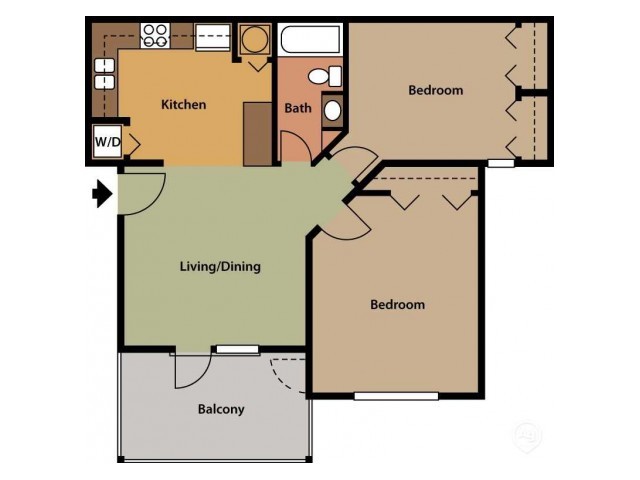 Two Bedroom One Bath - Mode at Ballast Point