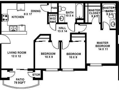 3BR/2BA - Cornerstone Apartments