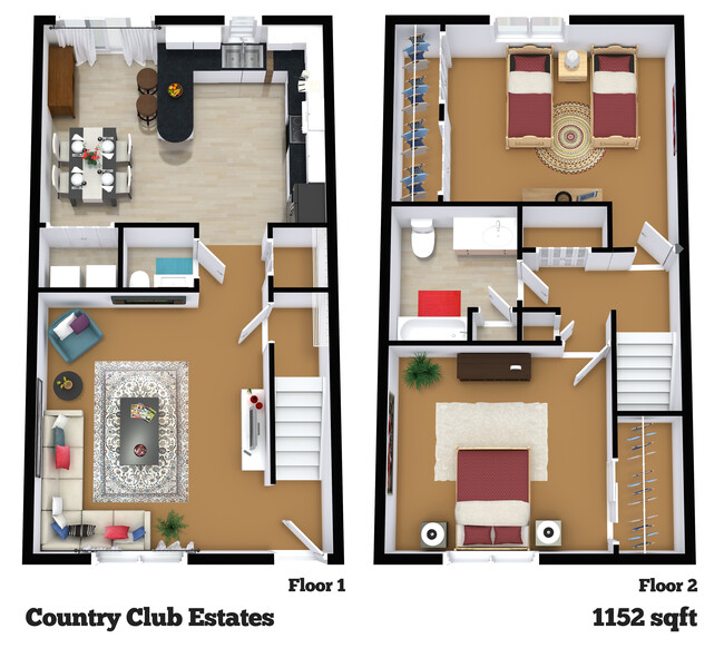 2 Bedroom Town home - Country Club Estates