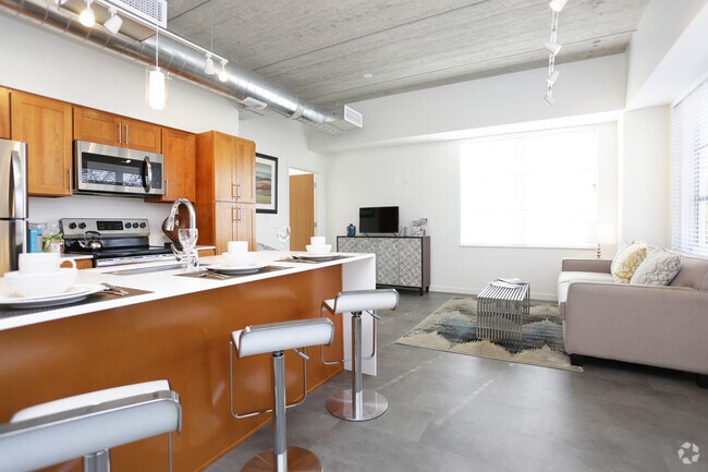 2 BR, 2 BA - living room/kitchen - Trianon Lofts