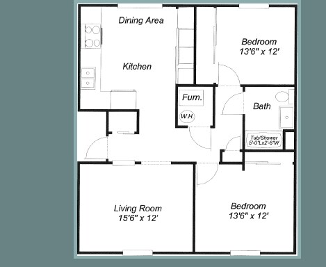 2BR/1BA - Westgate Townhomes