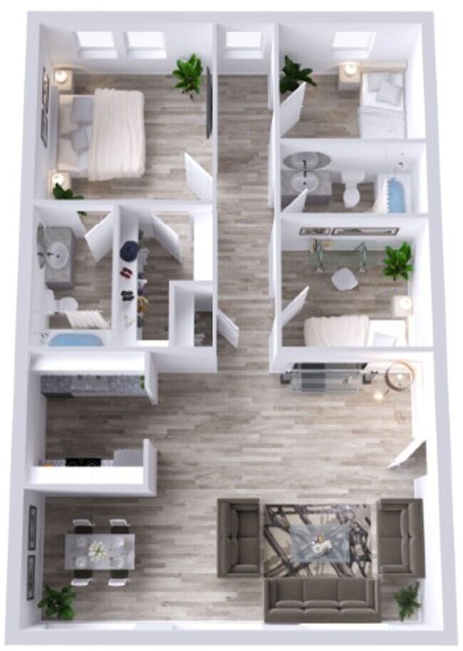 Floorplan - Flats on Handley:  Pool, BBQ Area, Renovated Units