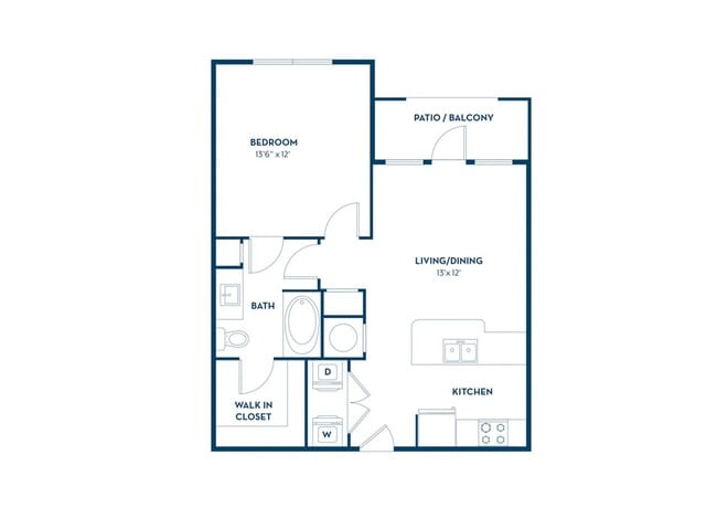 1 Bedroom | 1 Bath | 661 SF - Cyan Craig Ranch Apartments
