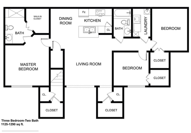 Floorplan - Townsend Apartments
