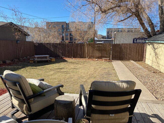 Backyard with Patio/BBQ Area - 213 Perry St