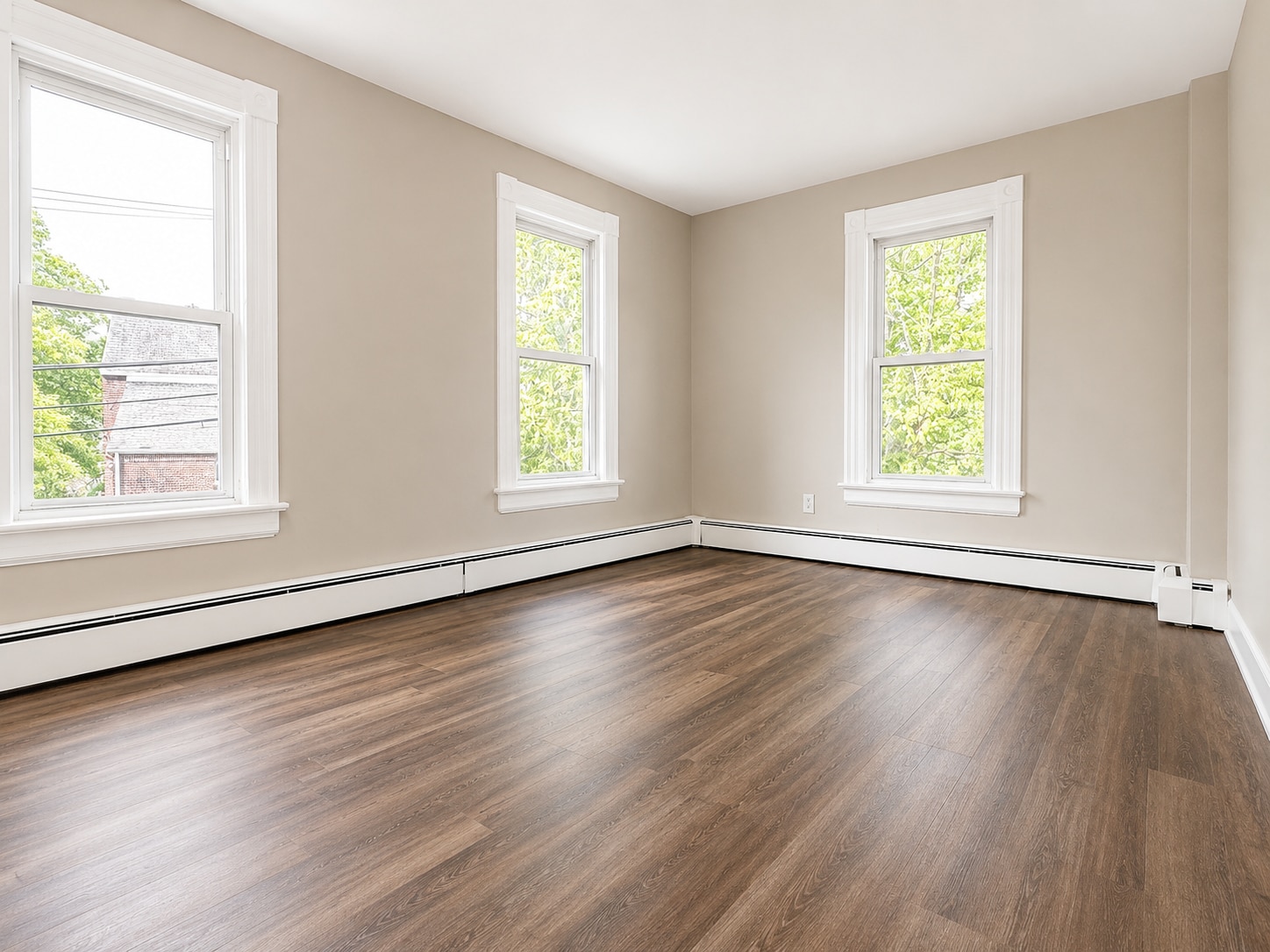 Large bedroom with two windows, new flooring - 78 Orchard St