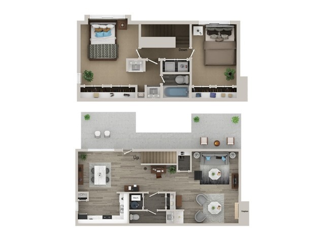 Two Bedroom Two Half Bath Floor Plan - Elliot Windsprint