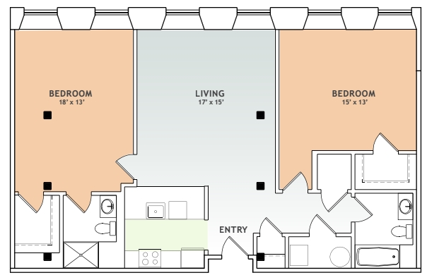 2BR/2BA - Royal Mills Apartments