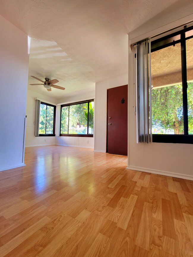 View into DINING room from Living room. Coat closet and entry in right center. 8' x 5' picture ?? - 12051 Alberta Dr