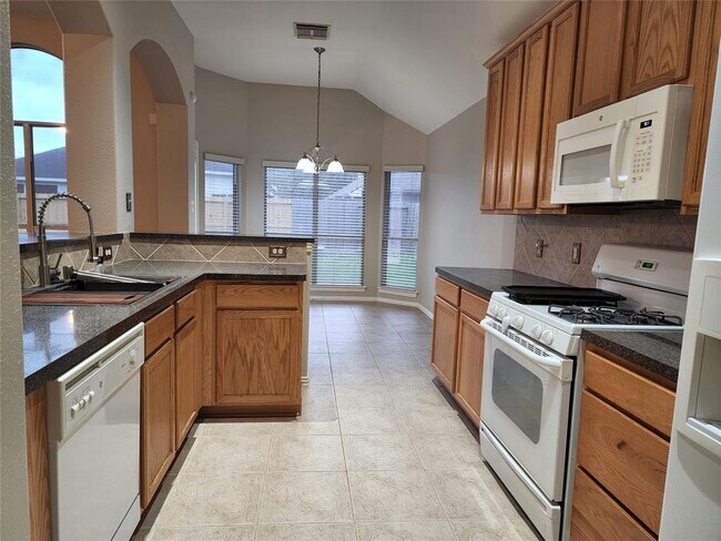 Kitchen with 42" high cabinets and x-large farmhouse sink - 4826 Claymill Ct