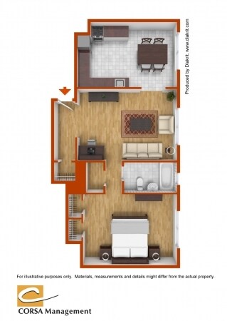 1BR/1BA - The Dalmar