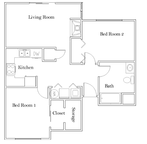2BR/1BA - Park Crest Townhomes