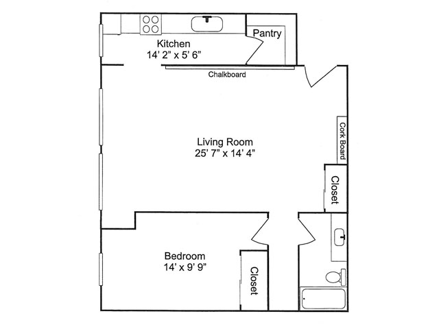 1 Bedroom - Whittier Place